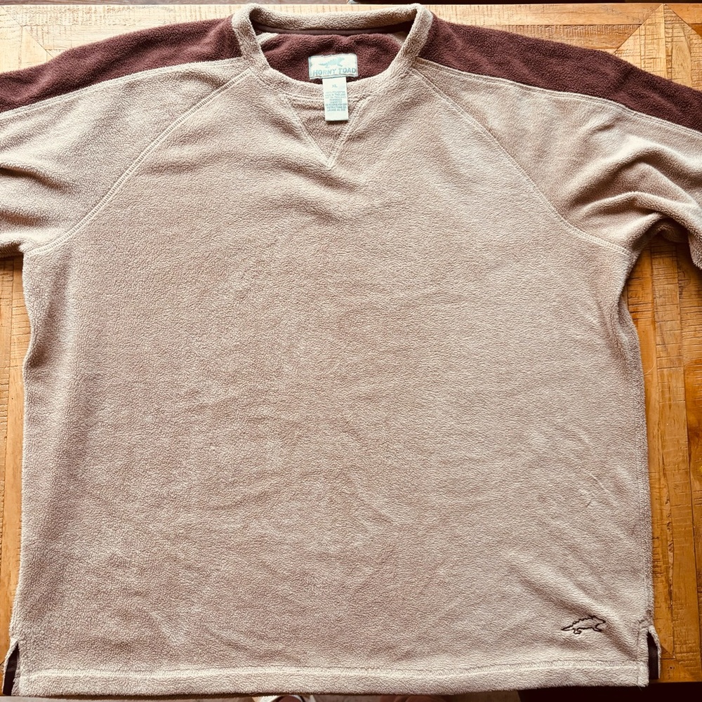 Horny Toad Tan and Brown Fleece Pullover